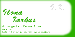 ilona karkus business card